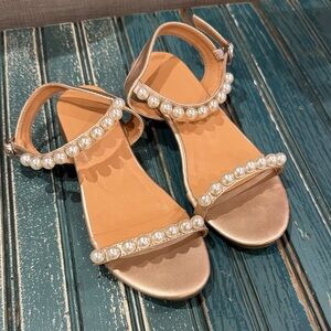 Elegant Pearl-Embellished Sandals